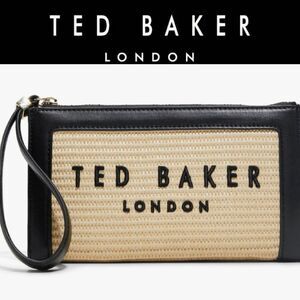 Ted Baker London Naomi Raffia Wristlet- Natural